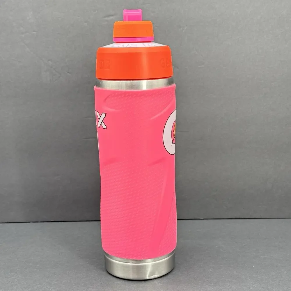 Gatorade Gx Pink Twist Top Lid Stainless Steel 32oz Sports Water Bottle